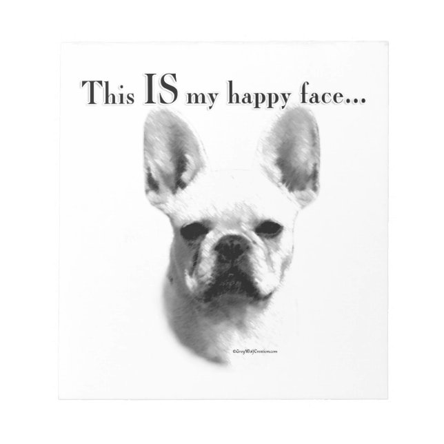 Bloco De Notas Frenchie Happy Face (Frente)