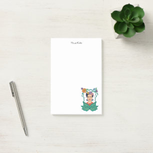 Bloco De Notas Frida Kahlo Floral Frame Graphic