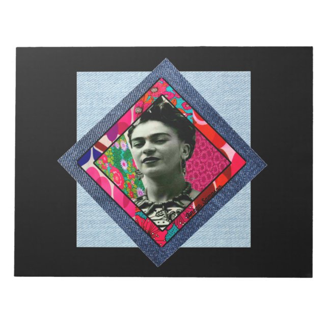 Bloco De Notas Frida Kahlo Retro Pink Denim (Frente)