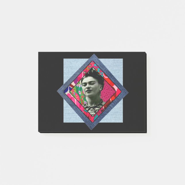 Bloco De Notas Frida Kahlo Retro Pink Denim (Frente)