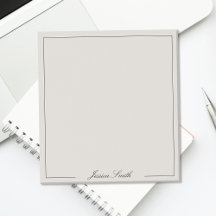 Fronteira de Monograma Preto e Marfim em Letra Ele