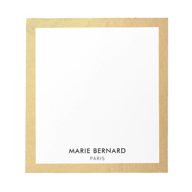 Bloco De Notas Fronteira Dourada Moderna na moda Personalizada (Frente)