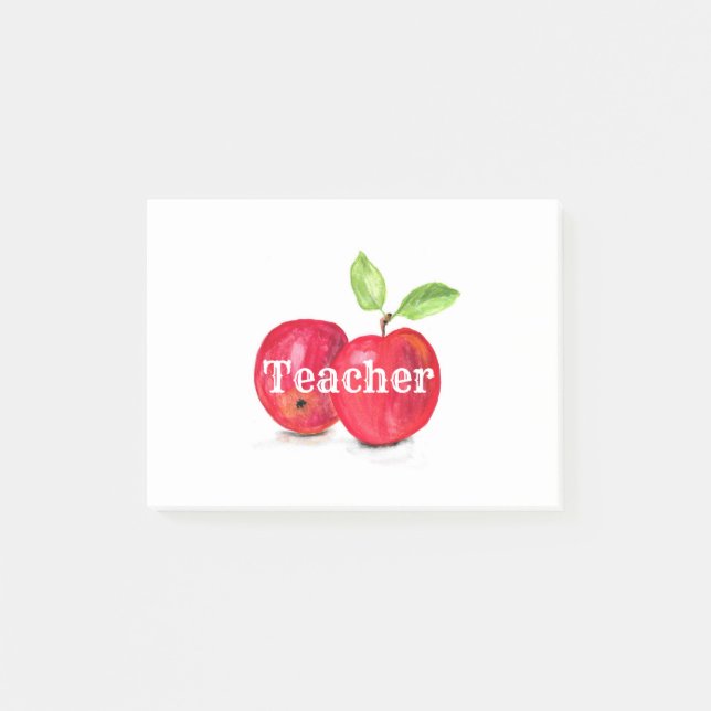 Bloco De Notas Fruta de Educação de Professores de Maçãs Vermelha (Frente)