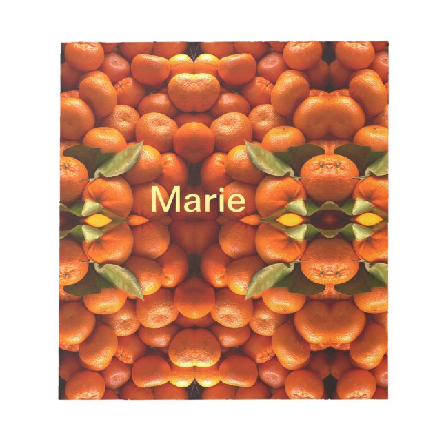 Bloco De Notas Fruta laranja simples adicionar nome mínimo person (Frente)