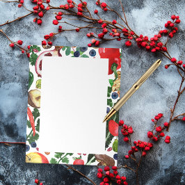 Bloco De Notas FRUTA PERSONALIZADA Veggie Watercolor Border List