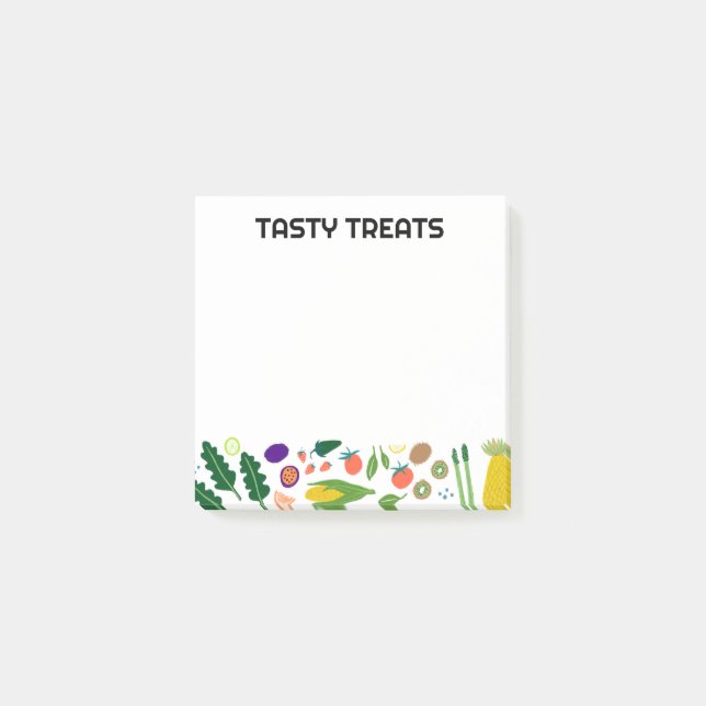 Bloco De Notas Fruta & Veggies Comida Monograma PERSalizado Perso (Frente)