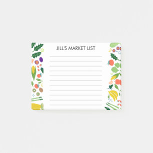 Bloco De Notas Frutas e legumes Lista PERSONALIZADA de Compra de