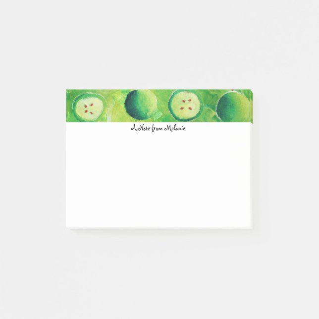Bloco De Notas Frutas Maçãs Personalizadas Simples Elegantes (Frente)