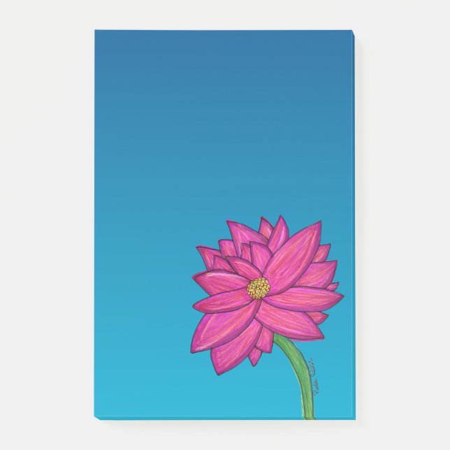 Bloco De Notas Fuchsia Pink Flower Vertical Notes (Frente)
