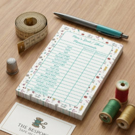 Bloco De Notas Fully Customizable Body Measurements Chart Notepad