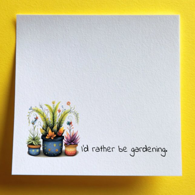 Bloco De Notas Fun Flower Pots I'd Rather Be Gardening (Criador carregado)