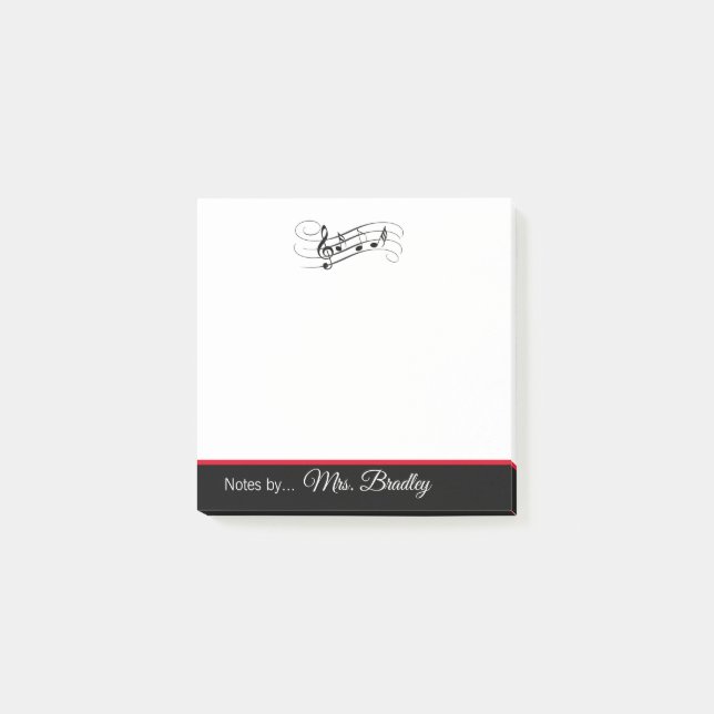 Bloco De Notas Funcionarios de Música e Notas Notepad, Professor  (Frente)