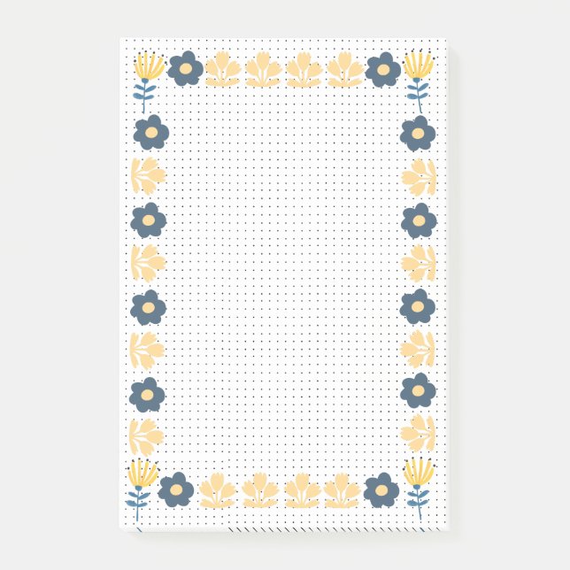 Bloco De Notas Fundo azul e amarelo do Bullet paper (Frente)