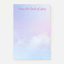 Bloco De Notas Fundo da Nuvem Azul e Rosa Pastel