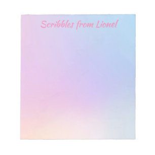 Bloco De Notas Fundo de gradiente azul e rosa do Pastel
