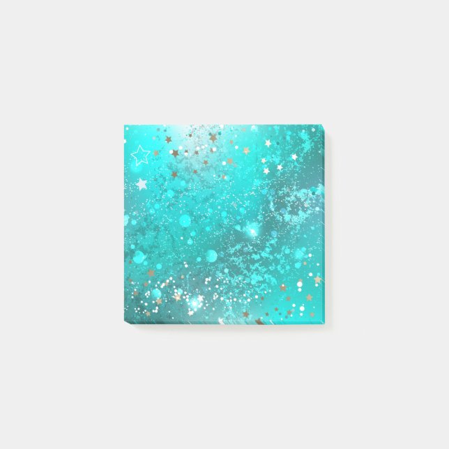 Bloco De Notas Fundo do Mint Turquoise Foil (Frente)