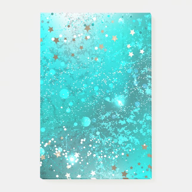 Bloco De Notas Fundo do Mint Turquoise Foil (Frente)