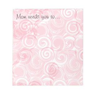 Bloco De Notas Fundo do modelo da espiral do rosa Pastel