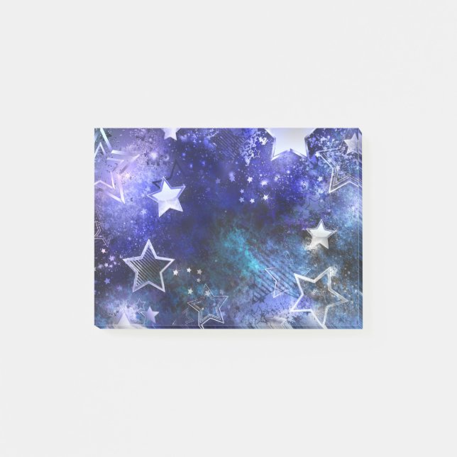Bloco De Notas Fundo Espacial com Estrelas (Frente)