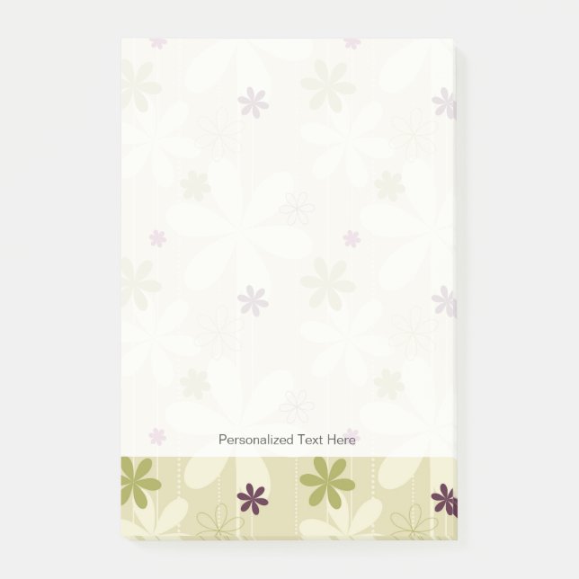 Bloco De Notas Fundo floral retro (Frente)