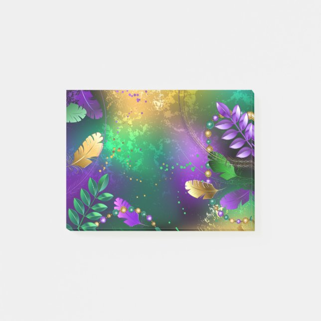 Bloco De Notas Fundo márdi iridescente com miçangas (Frente)