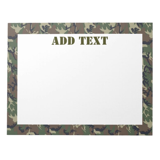 Bloco De Notas Fundo Militar da Camouflage Woodland (Frente)