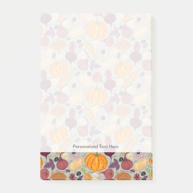 Bloco De Notas Fundo retro dos legumes frescos (Frente)