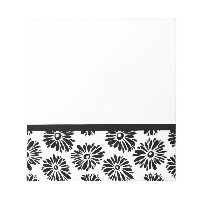 Bloco De Notas Funky Black e white floral (Frente)