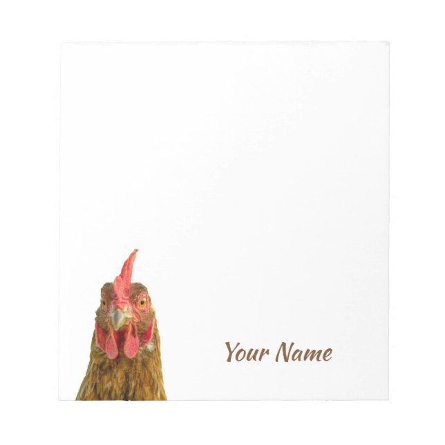 Bloco De Notas Funny Chicken Personalized Name (Frente)