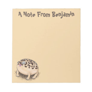 Bloco De Notas Funny desert rain frog cartoon illustration