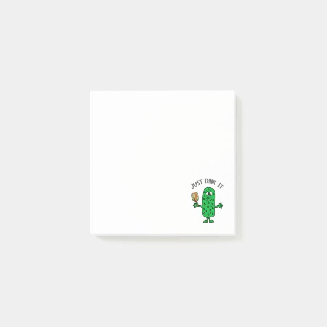 Bloco De Notas Funny Just Dink it Pickle Playing Pickleball (Frente)