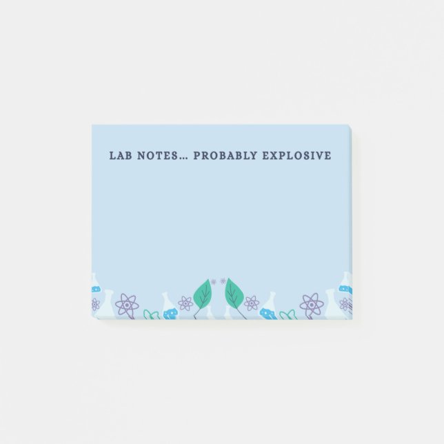 Bloco De Notas Funny Lab Notes Chemistry Post-It (Frente)