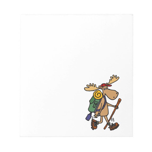 Bloco De Notas Funny Moose Hiker (Frente)