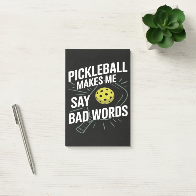 Bloco De Notas Funny Pickleball Makes Me Say Bad Words (Escritótio)