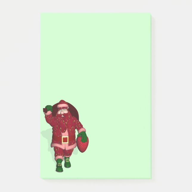 Bloco De Notas Funny Santa Claus Strawberry Farmer (Frente)
