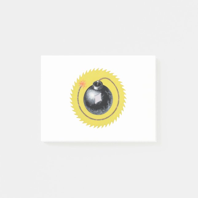 Bloco De Notas Fusível com bomba-relógio queimando (Frente)