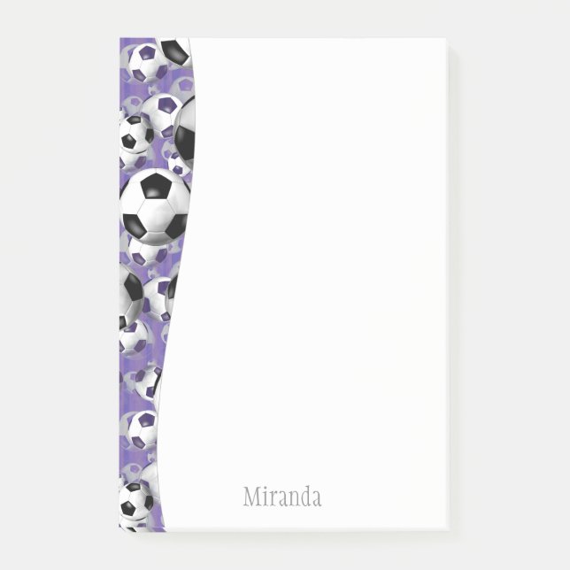 Bloco De Notas Futebol com bolas roxas (Frente)