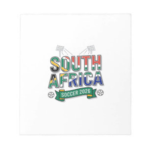 Bloco De Notas Futebol da África do Sul 2026 Tipografia de País e