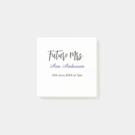 Bloco De Notas Futuro nome da sra noiva roxo cinza