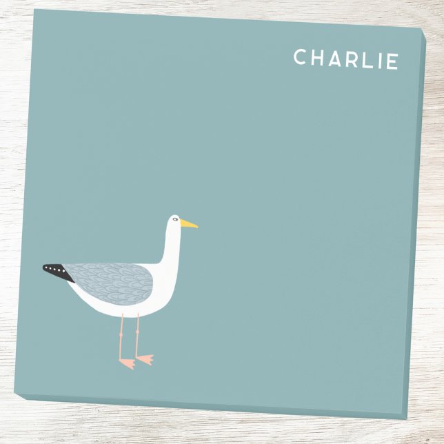 Bloco De Notas Gaivota Personalizada (Fun Seagull personalized Post It sticky notes)