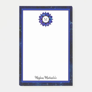 Bloco De Notas Galáxia Espacial Externa de Azul Indigo Mandala M