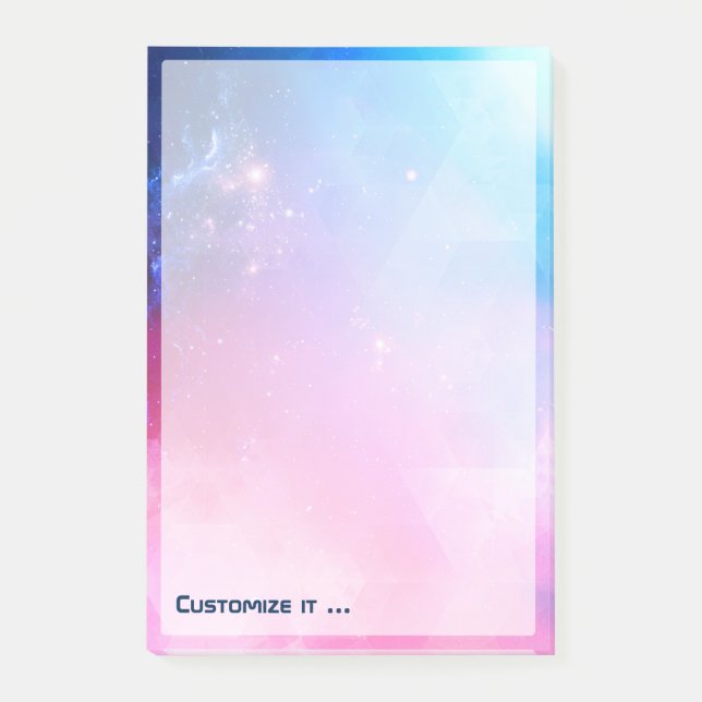 Bloco De Notas Galáxia geométrica abstrata personalizada do céu (Frente)