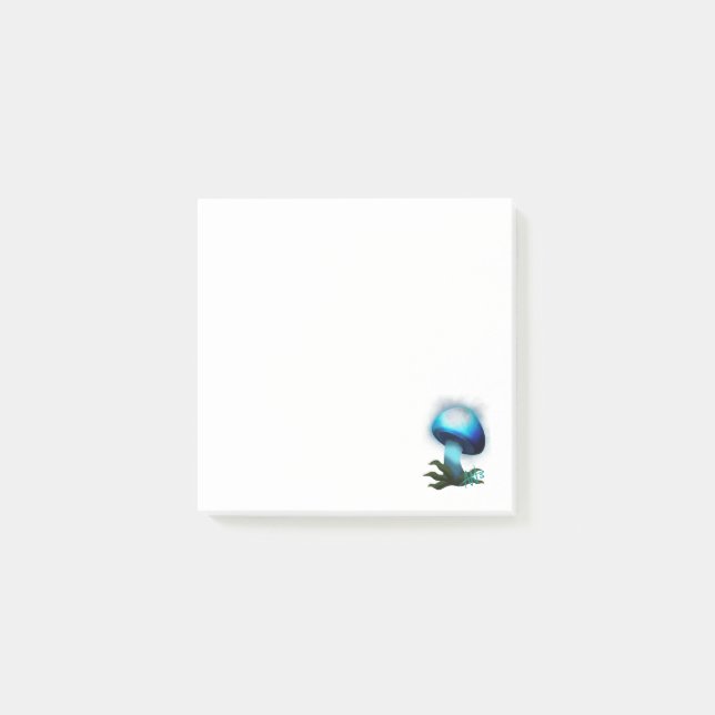 Bloco De Notas Galáxia Shiitake Brilhante Cogumelo Azul Claro (Frente)