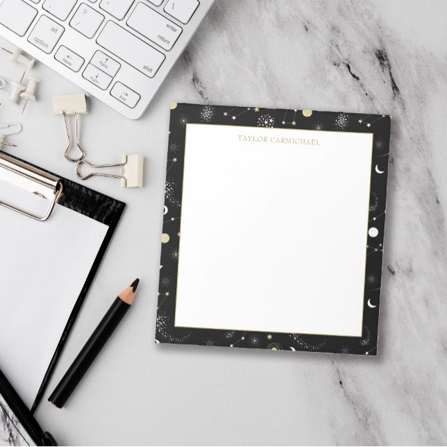 Bloco De Notas Galáxias e Estrelas - Adicionar Nome (Criador carregado)