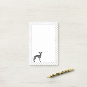Bloco De Notas Galgo Italiano Preto Cachorro de Desenho Animado F