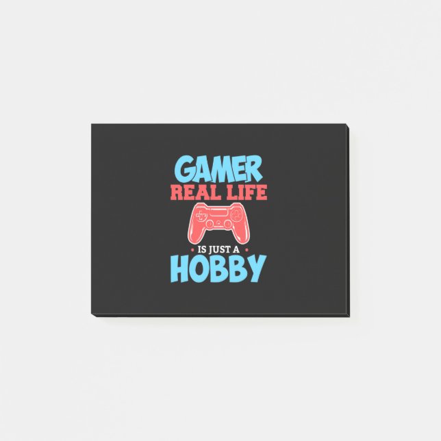 Bloco De Notas Gamer Real Life É Apenas Um Hobby (Frente)