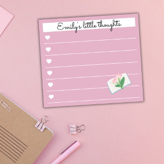 Bloco De Notas Garden Day Dreams – Heart & Floral Personalized 