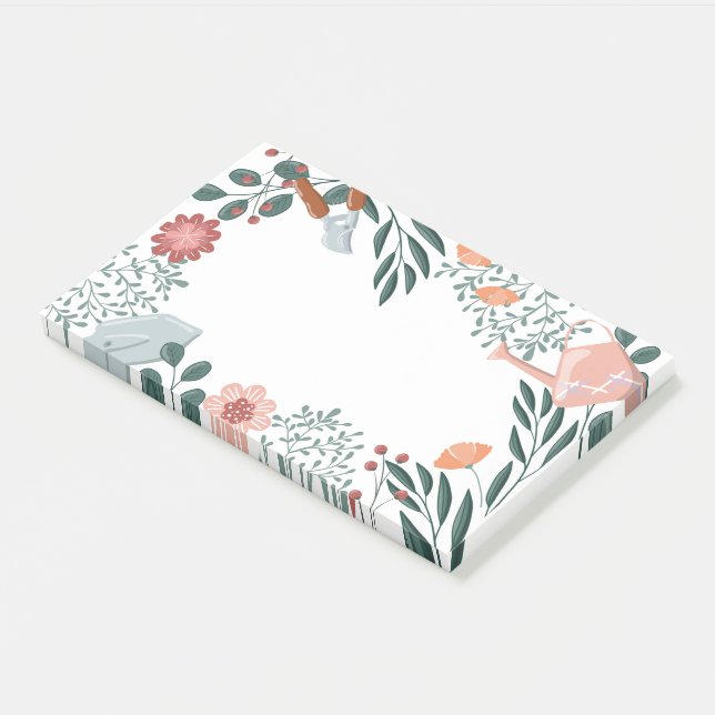Bloco De Notas Garden Tools & Wildflowers Border  (Inclinado)