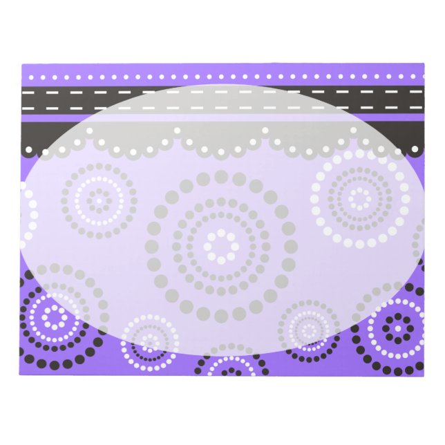 Bloco De Notas Garland ARTdeco preto branco + sua cor de fundo (Frente)