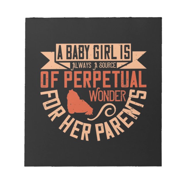 Bloco De Notas Garota Bebê É Sempre Uma Fonte Perpétua De Maravil (Frente)